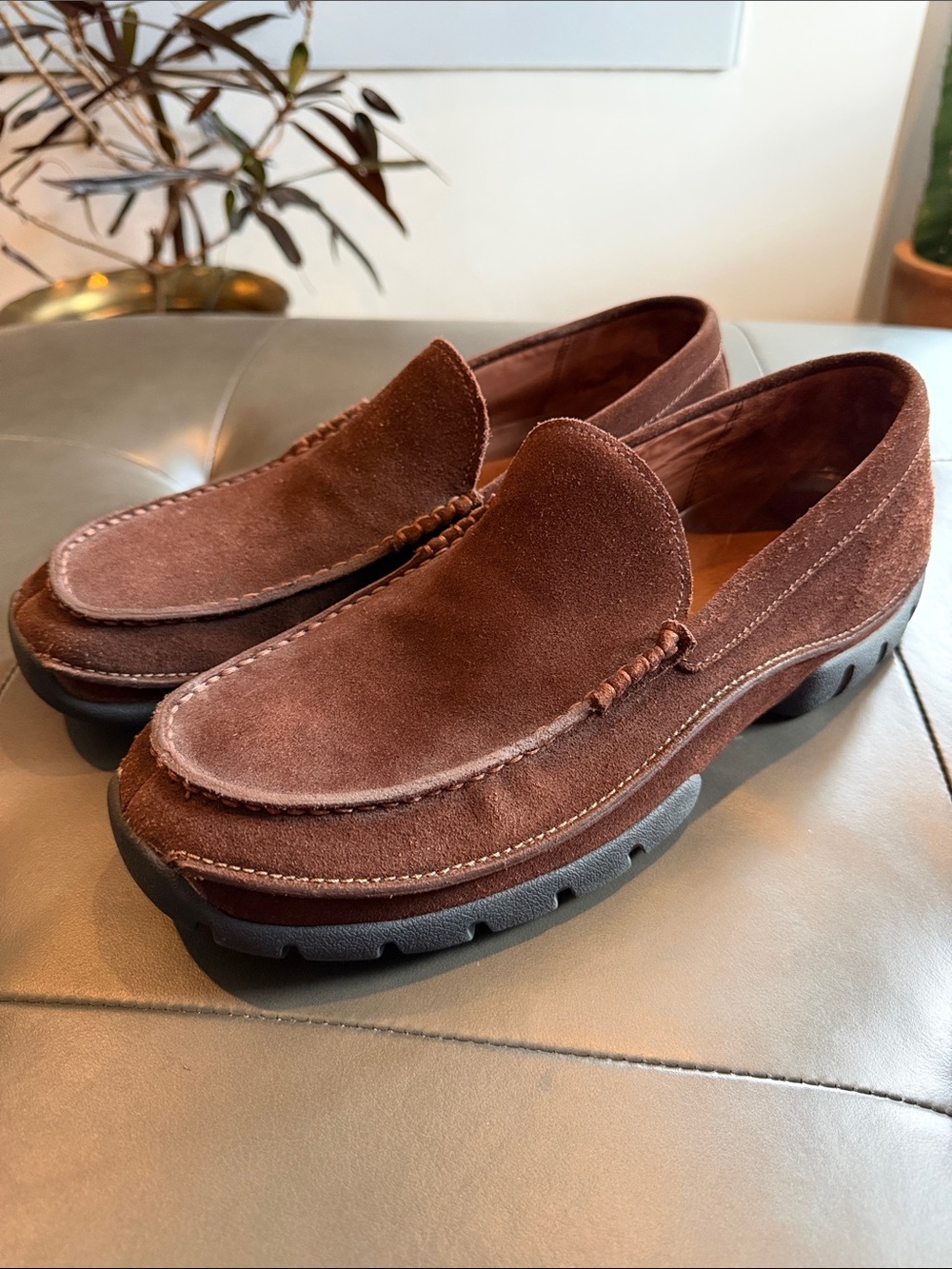 Polo Ralph Lauren Men's Brown Suede Slip-On Loafers Size 11